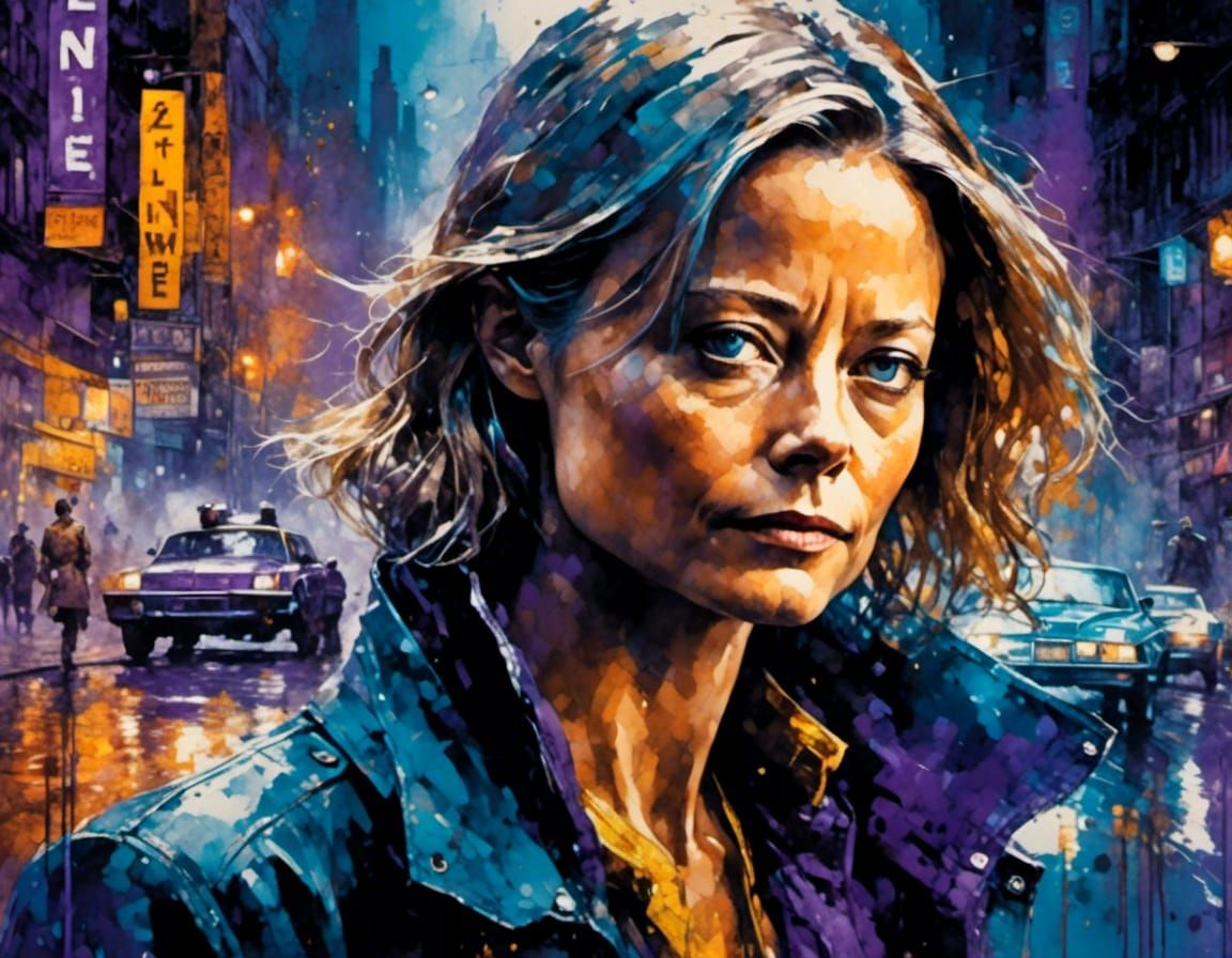 Jodie Foster in Film Noir Style