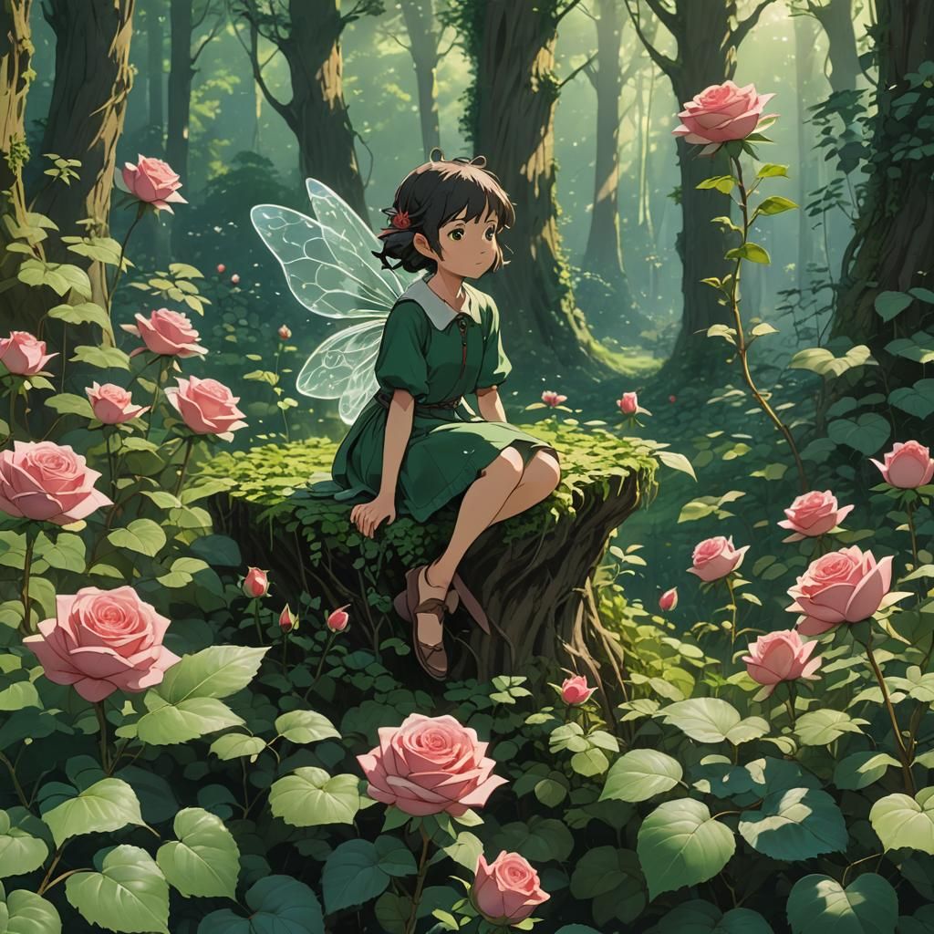 Rosebud Fairy in Forest, Anime Key Visual