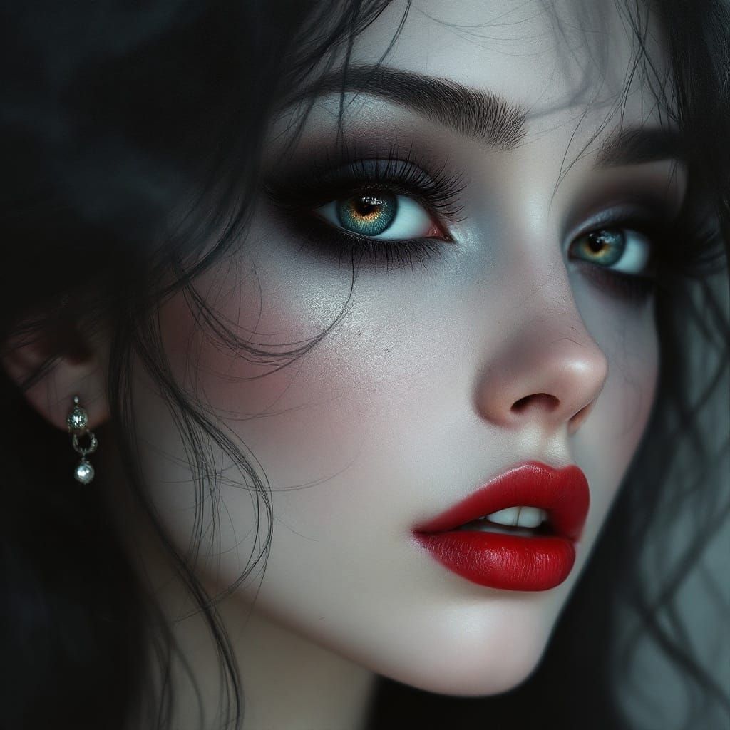 Ethereal Beauty with Hypnotic Eye in Impressionist Style