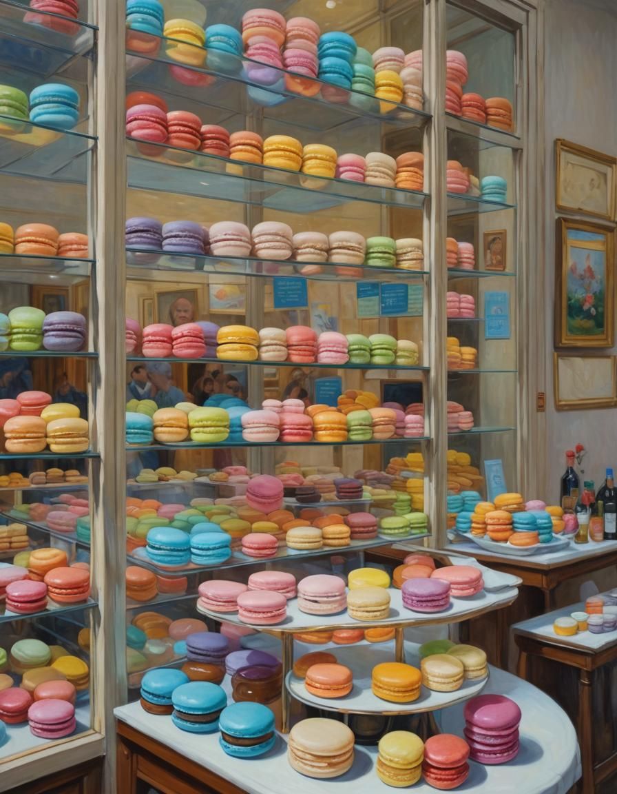 Pastel Macaron Parlor in Oil Painting Style