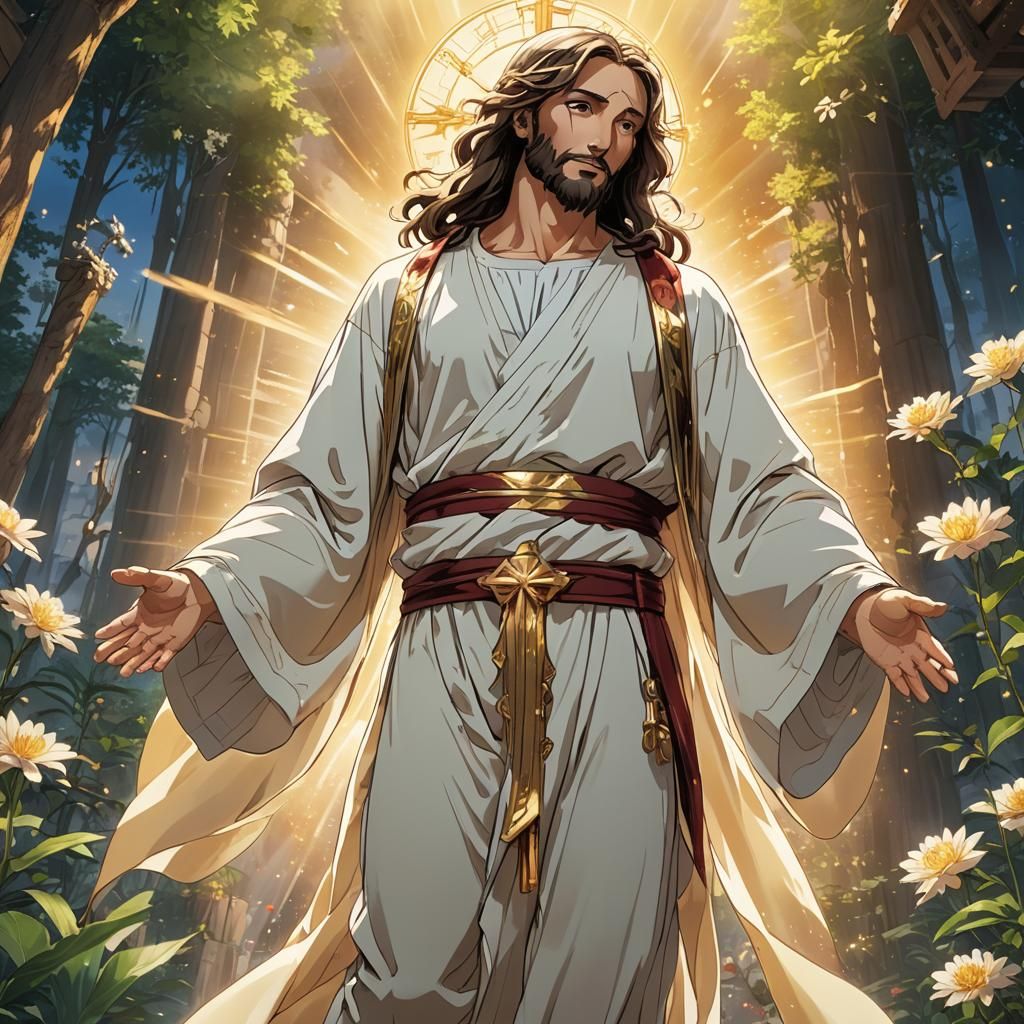 Anime Key Visual: Jesus with Gentle Smile