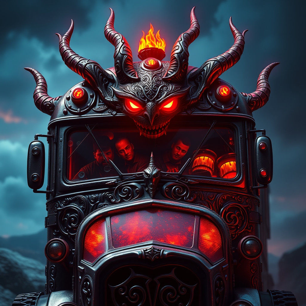 Majestic Demonic Bus with Celtic Engravings