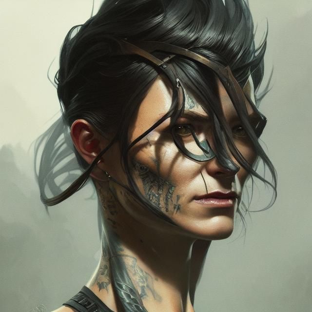Girl with Dragon Tattoo: Hyperdetailed Portrait