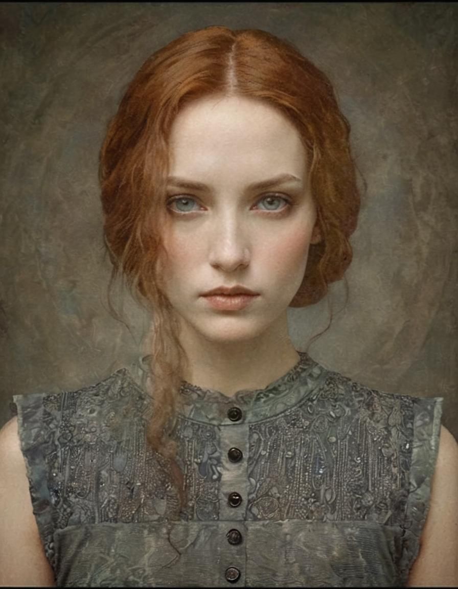 Elegant Woman in Art Nouveau Style Portrait