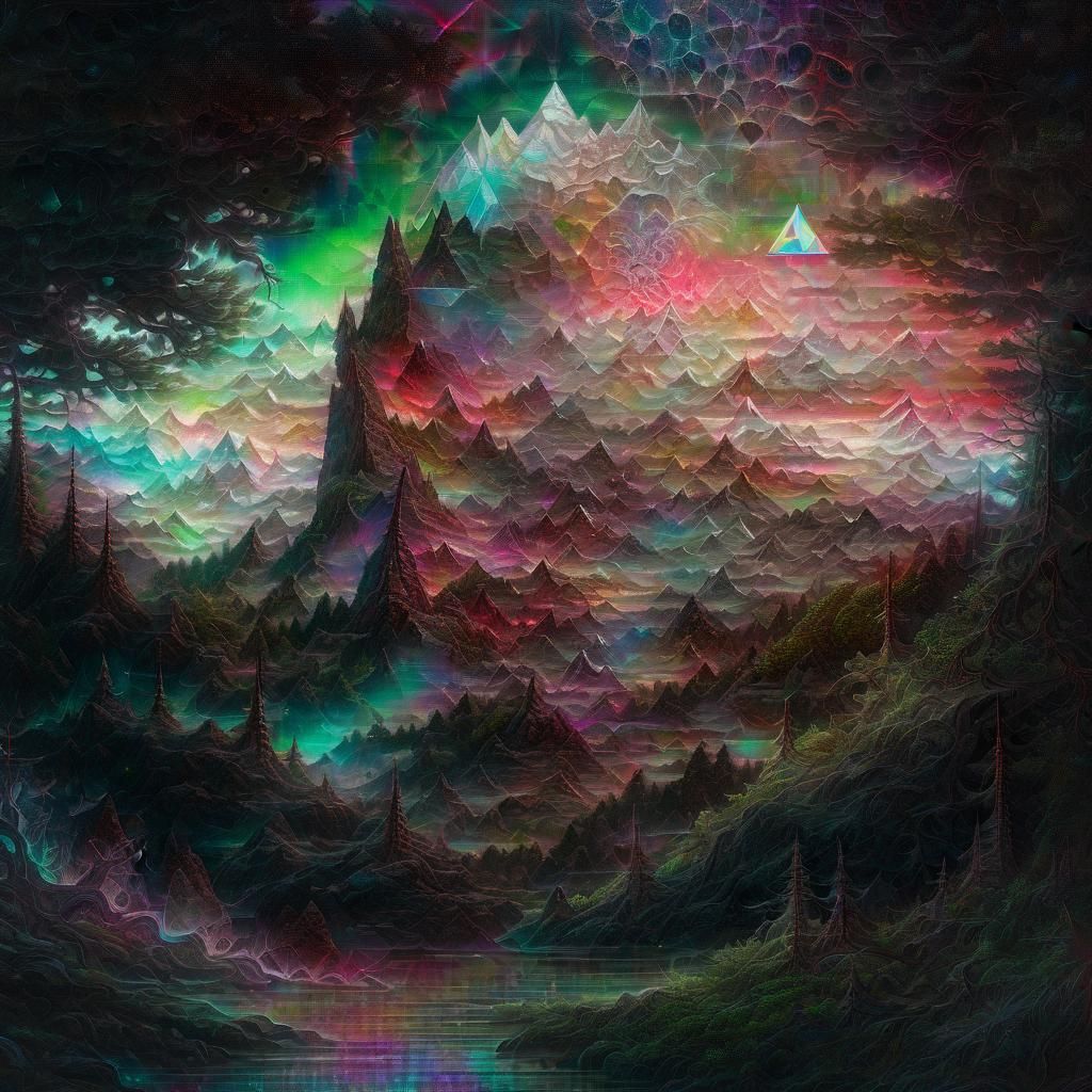 Psychedelic Landscape Art in Photorealistic Style