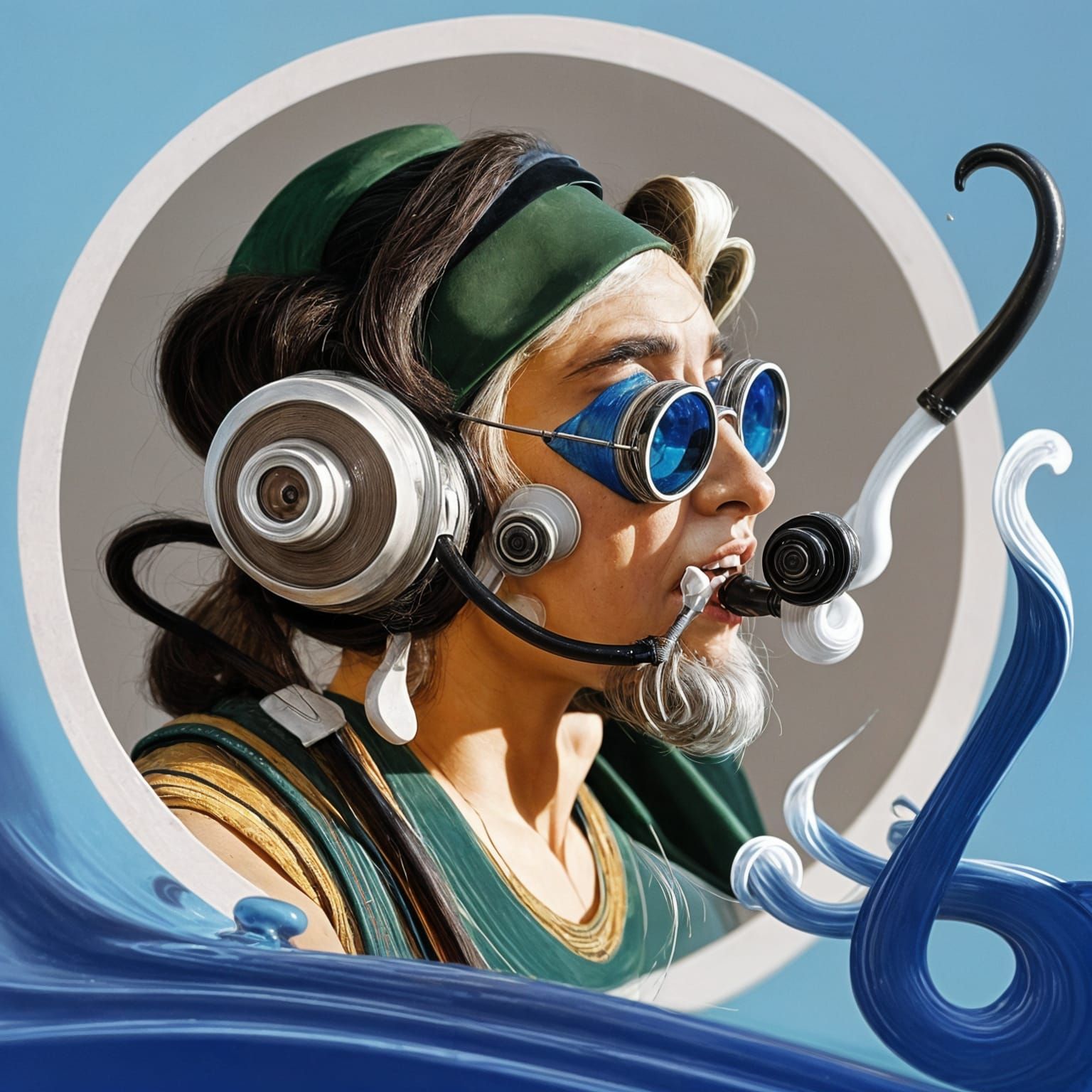 Young Woman Enamored with an Elderly Scholar in a Splash of ...