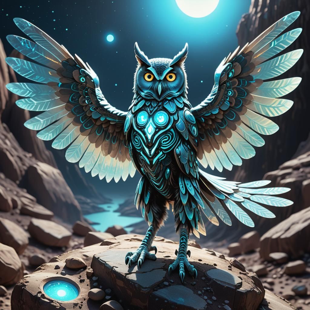 Bioluminescent Alien Specimen on Exoplanet, Sci-Fi Art