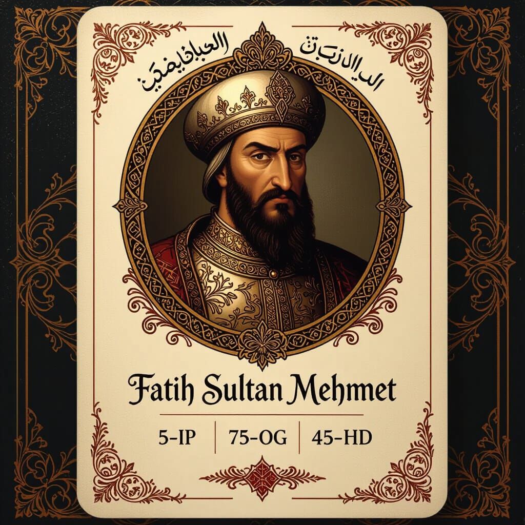 Mehmed the Conqueror Playing Card in Renaissance Style