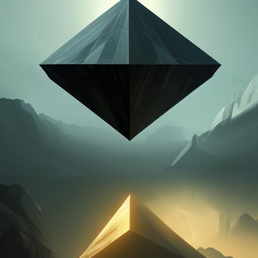 Ethereal Black Crystal Landscape in Fantasy Concept Art