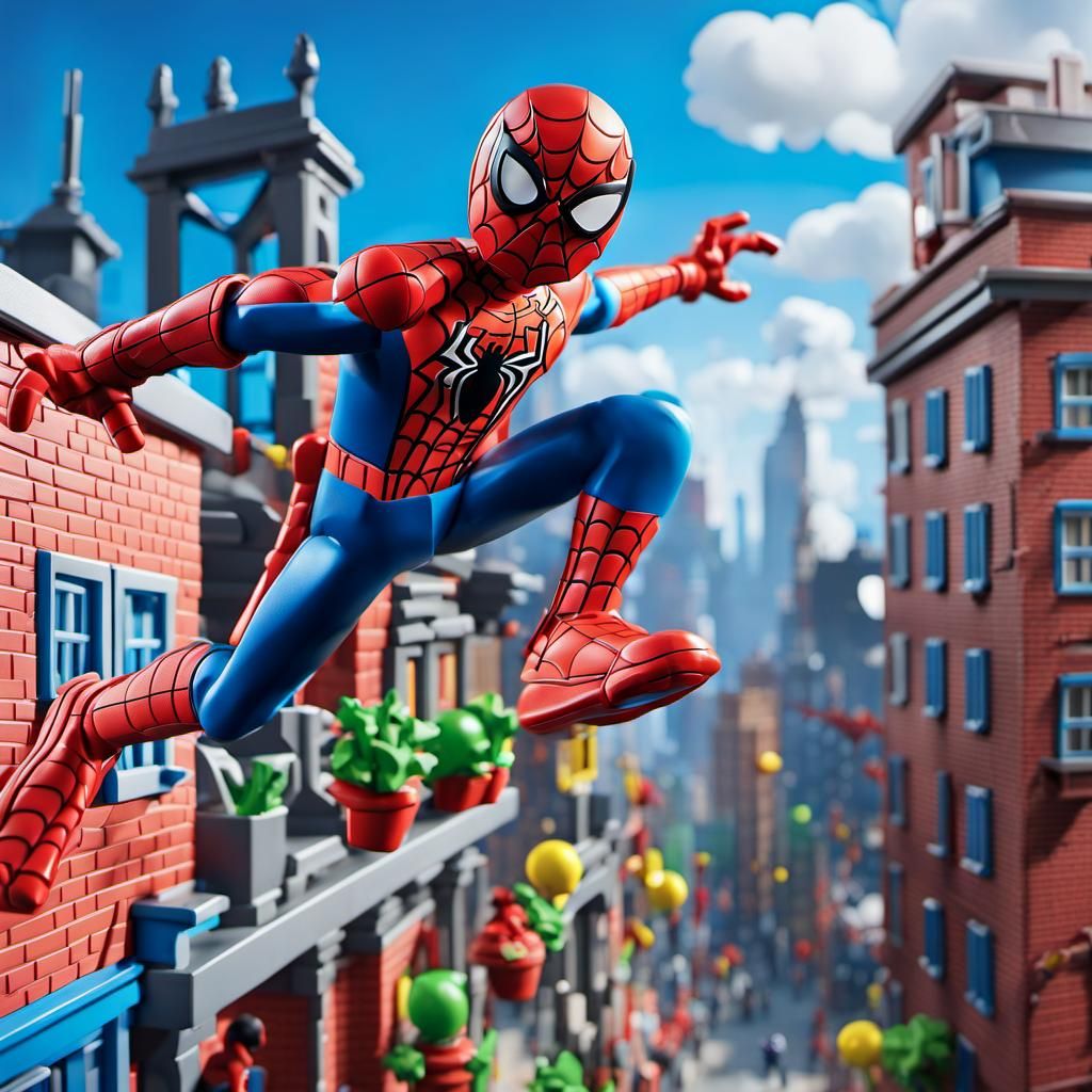 Playmobil Spiderman Leaps into Action in the City