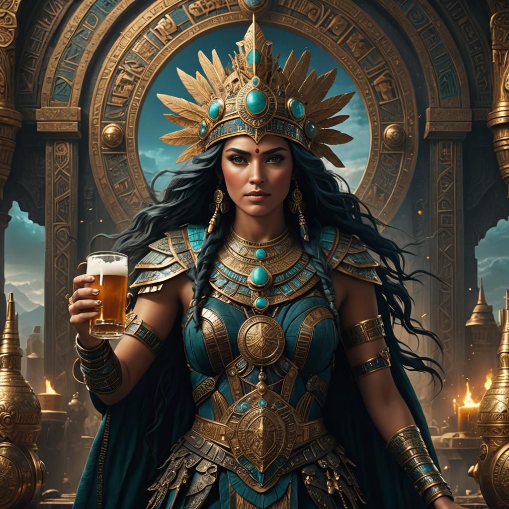 Ninkasi: Sumerian Goddess of Beer in Digital Art