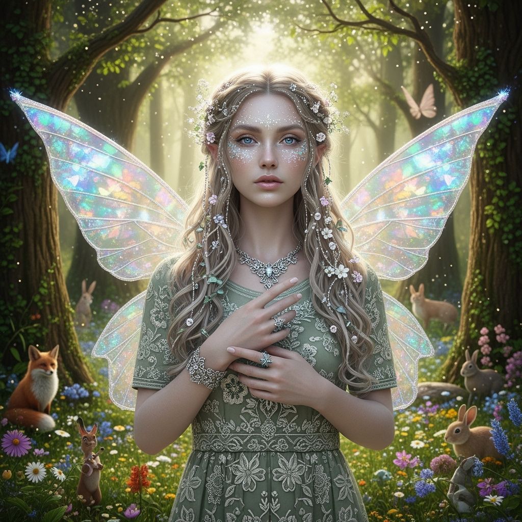 Ethereal Fairy Queen in Shimmering Fairy Woods