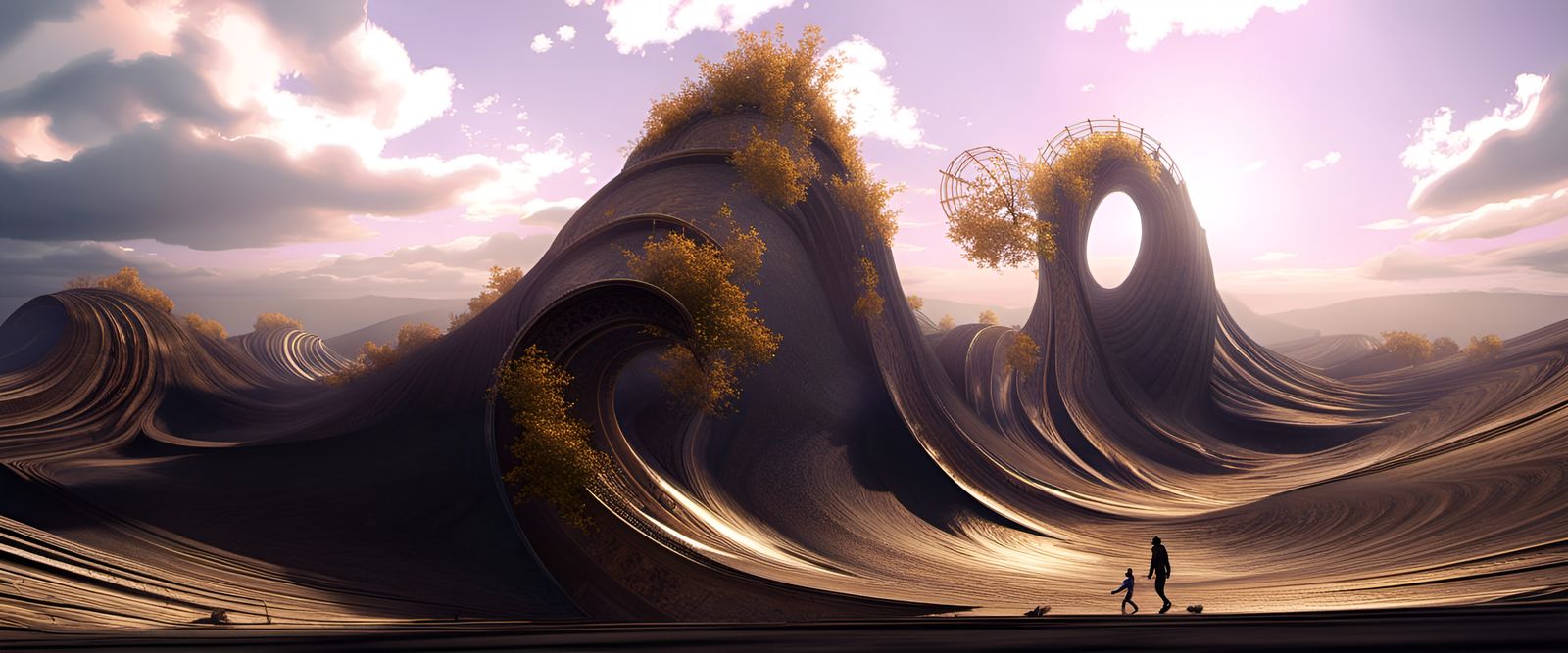 Surreal World Walker on Metal Archway