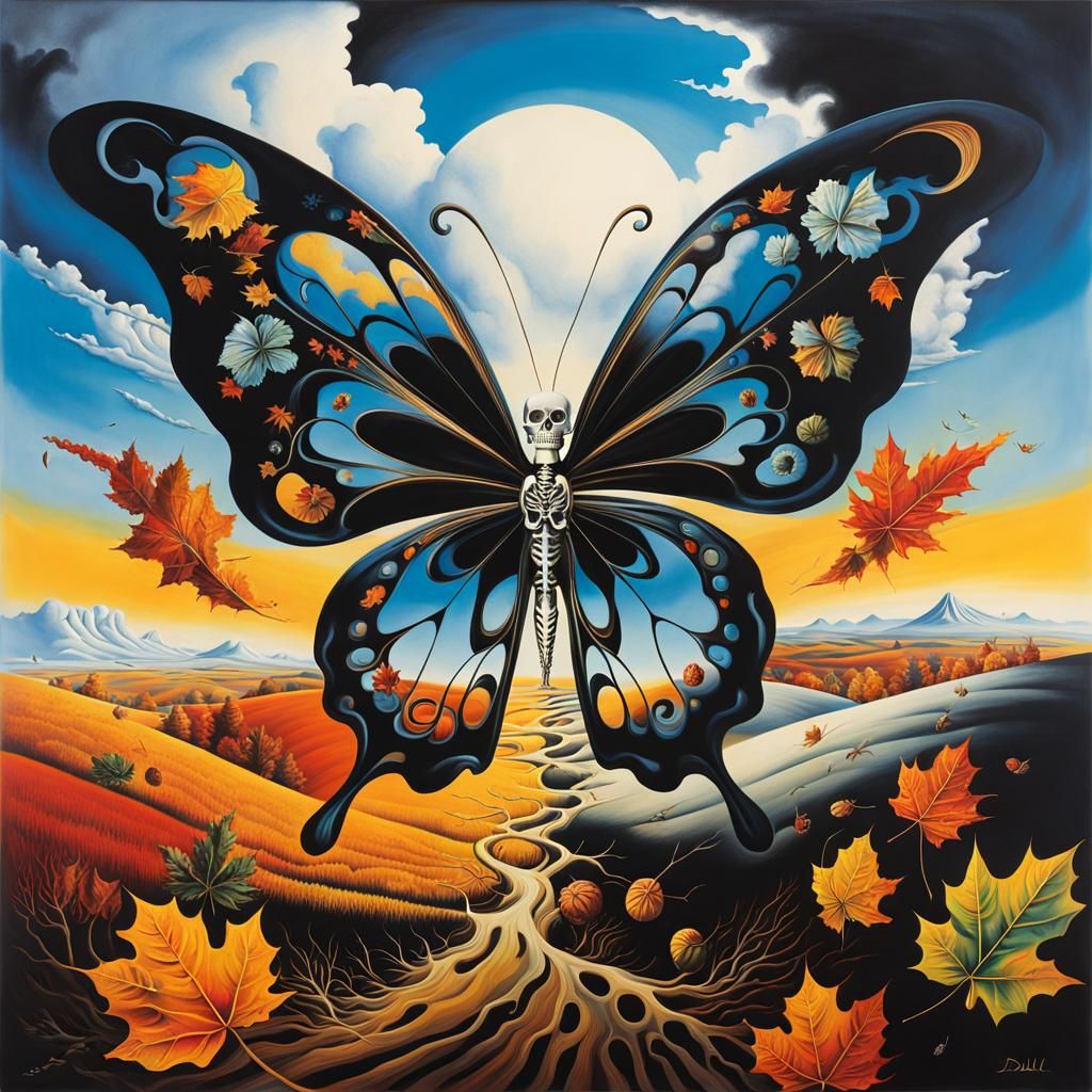 Surreal Landscape with Elastic Flora, Dali Style