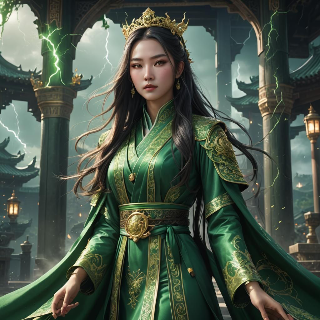 Royals Xianxia in green. lightning that stands firm.