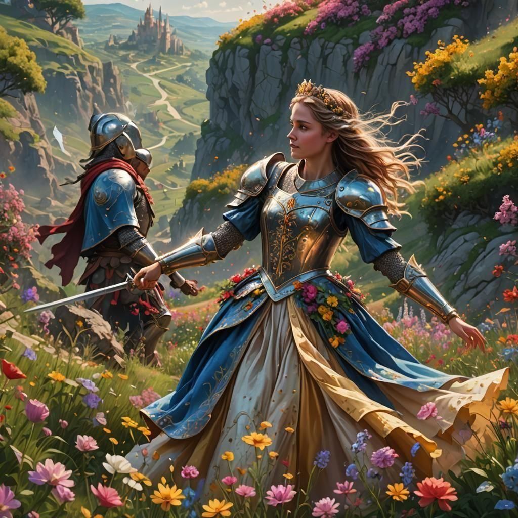 Princess and Knight Dancing in a Cinematic Style