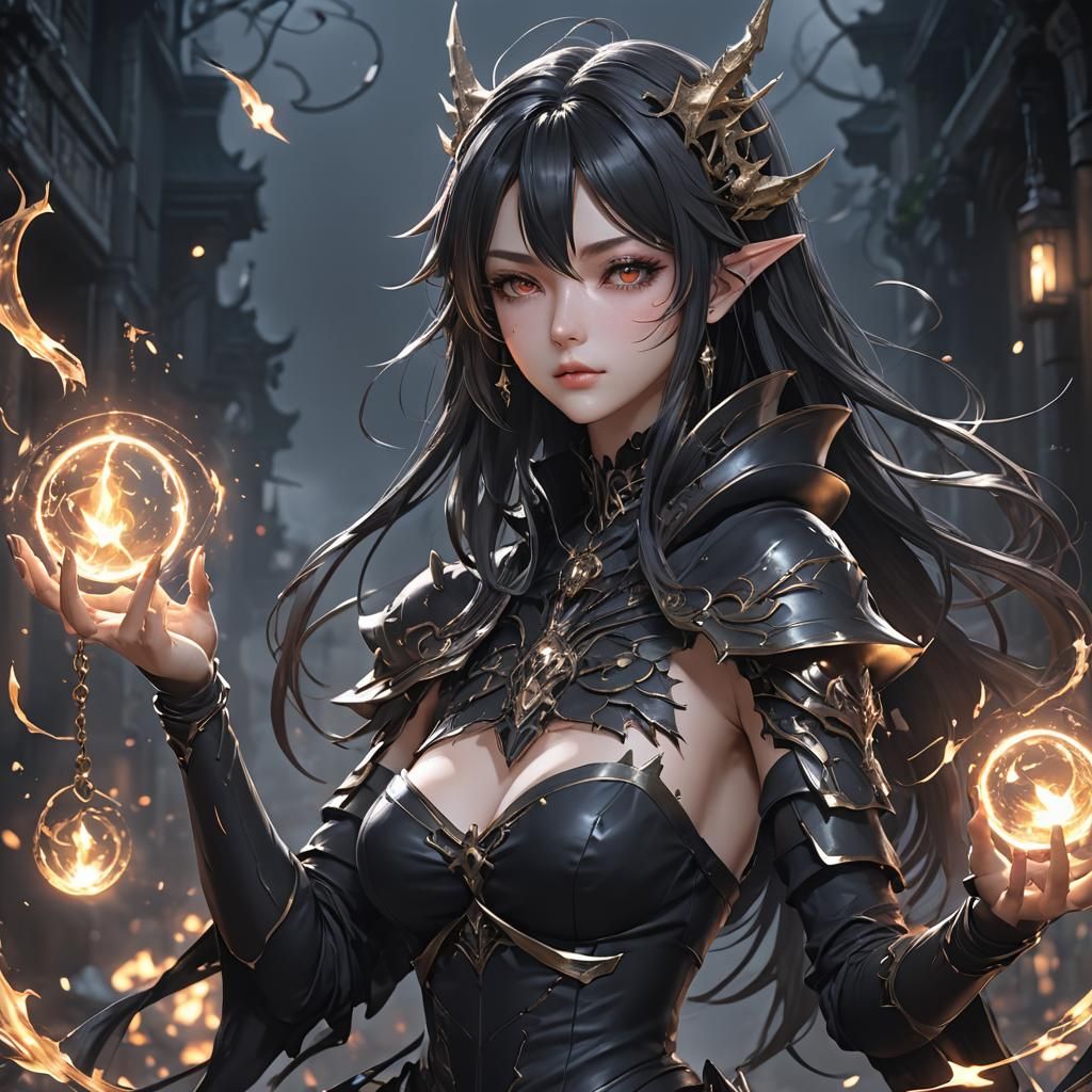 Dark Magic Maiden in Anime Style