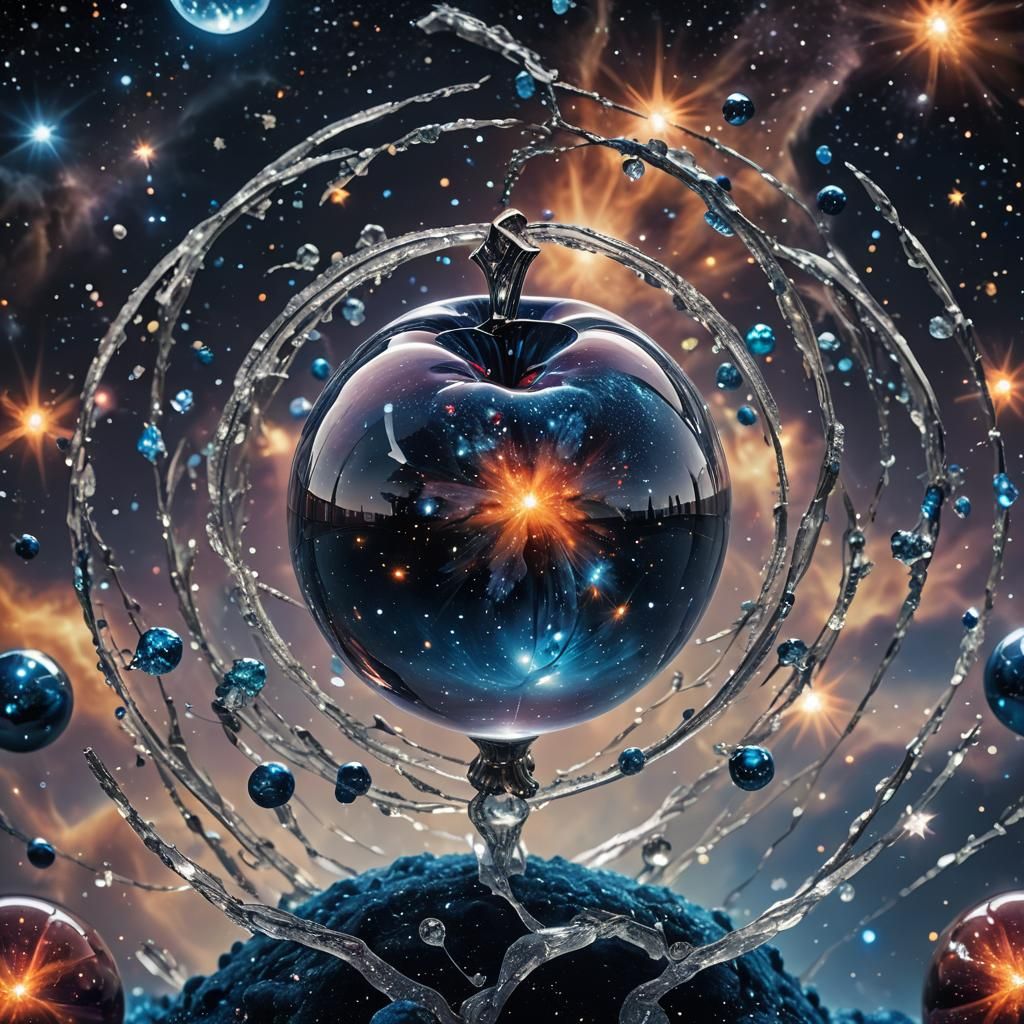 Galactic Wonders Encased in a Crystal Apple
