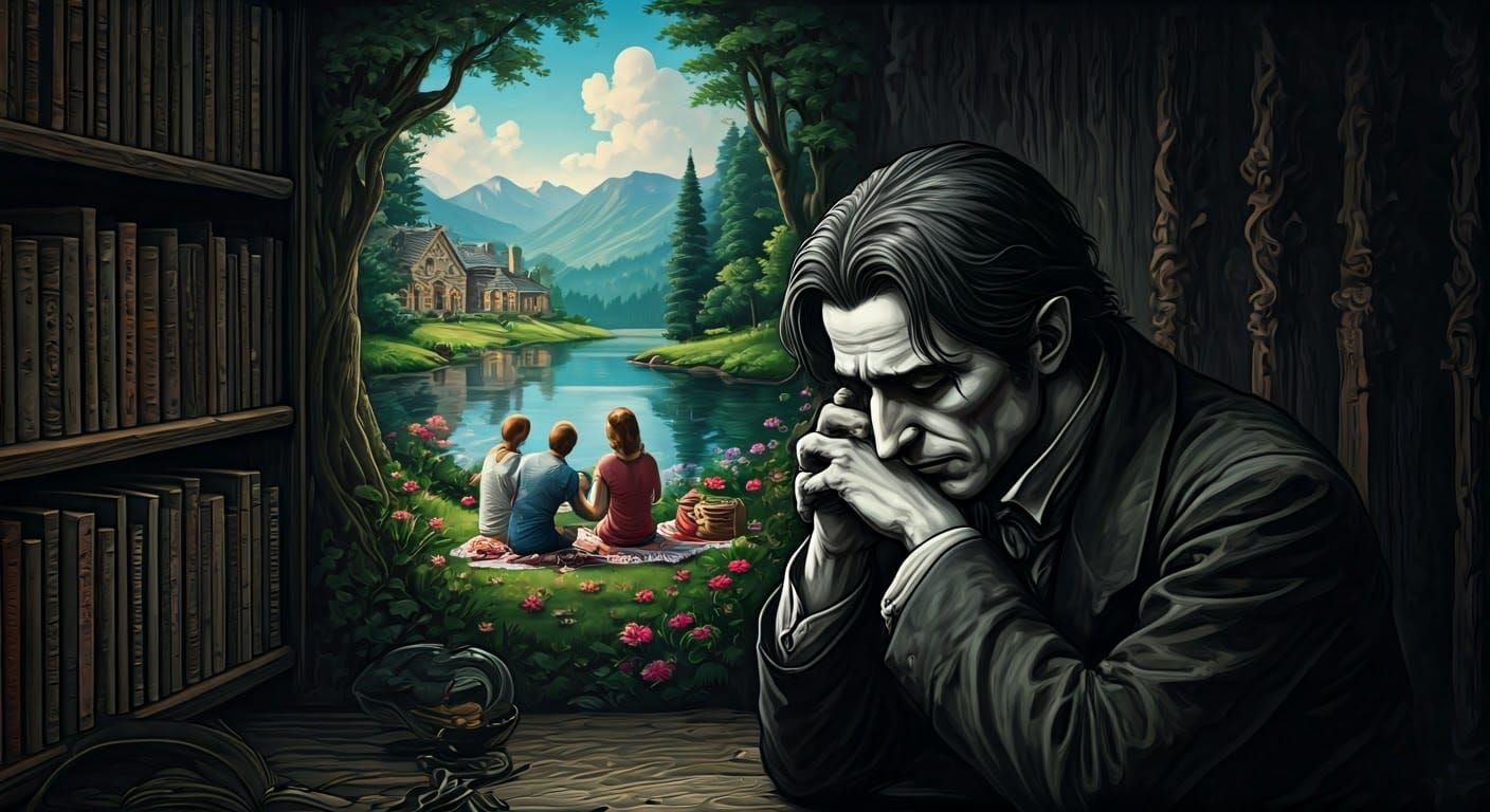 Lonely Vampire's Guilty Reflection