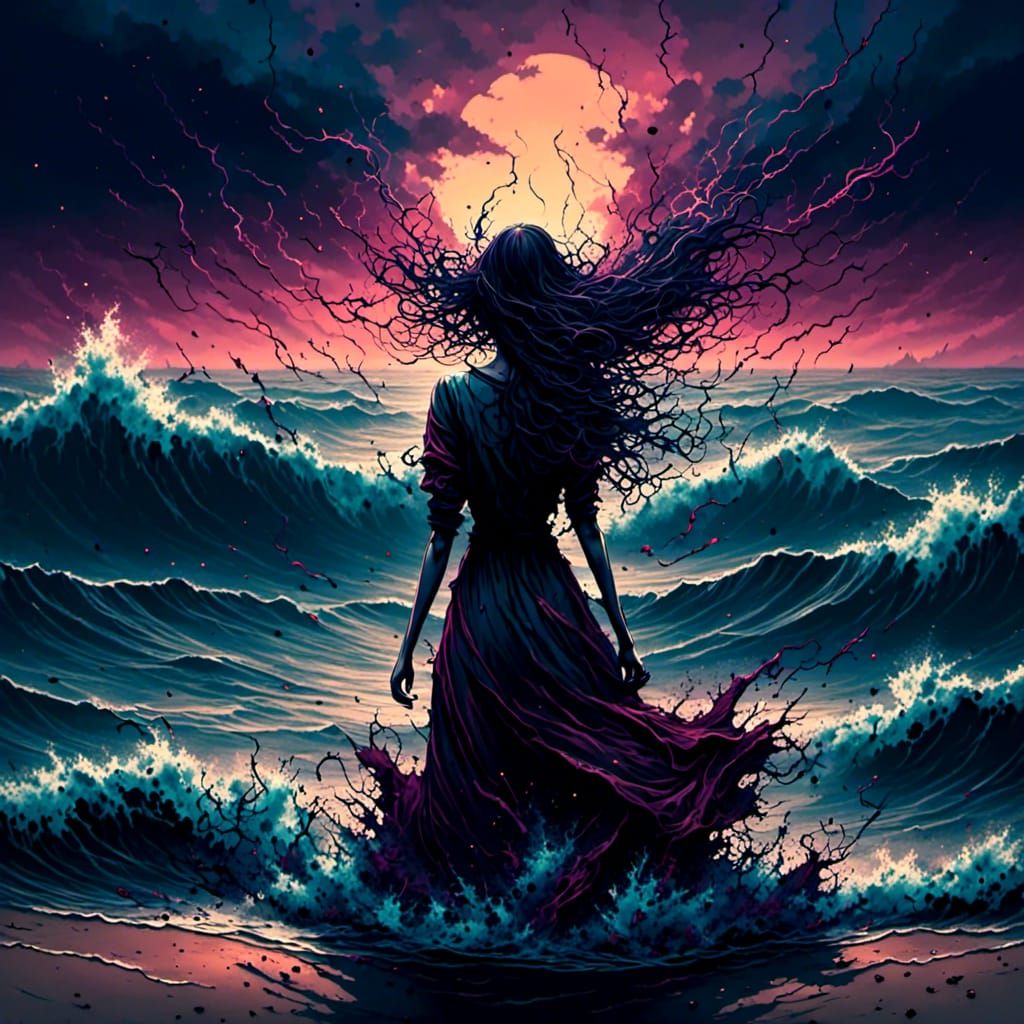 Vampire's Tragic Sunrise: A Beachside Farewell