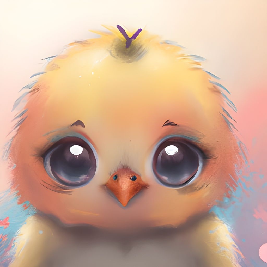 Adorable Chibi Chicken Portrait in Fantasy Style