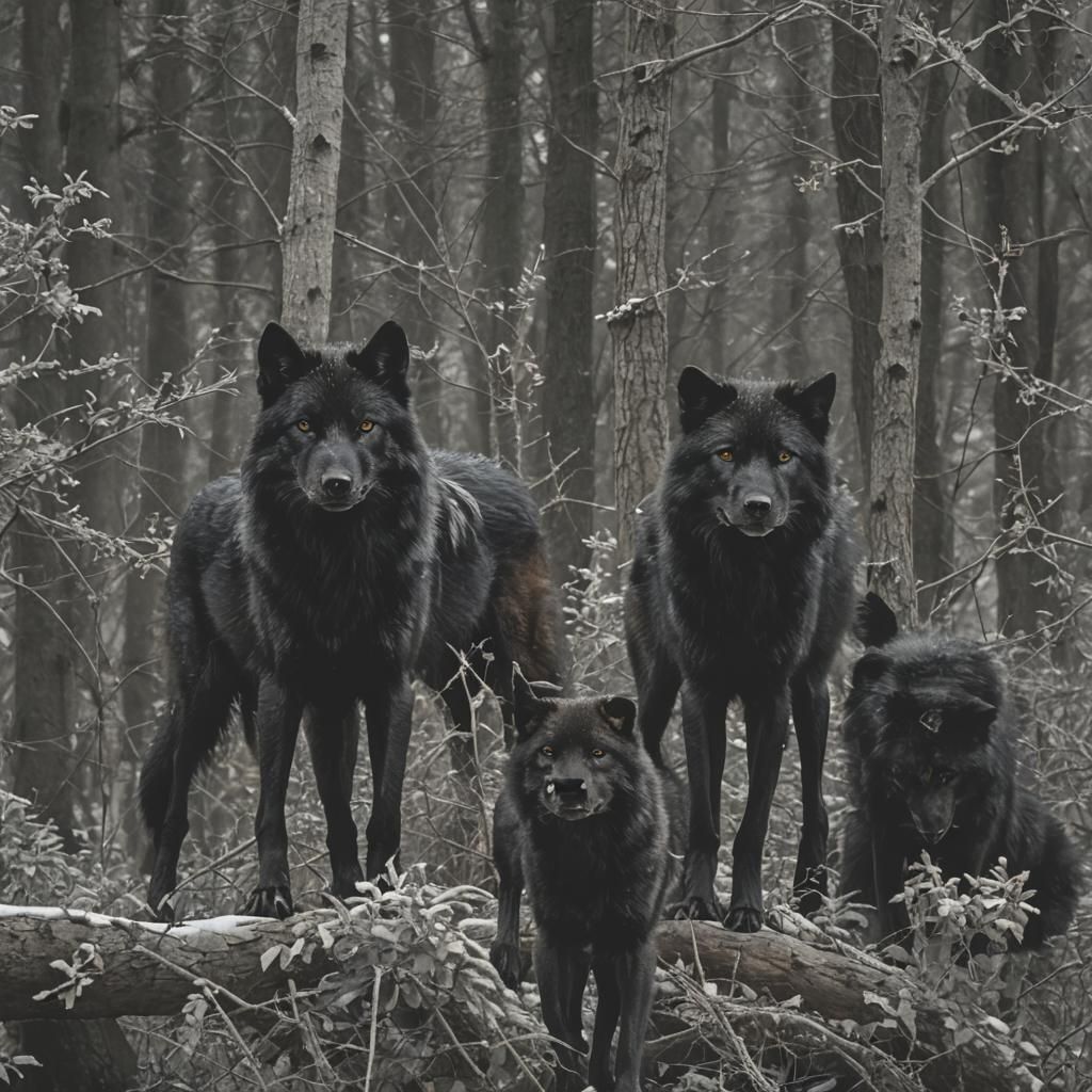 Majestic Black Wolf Portrait