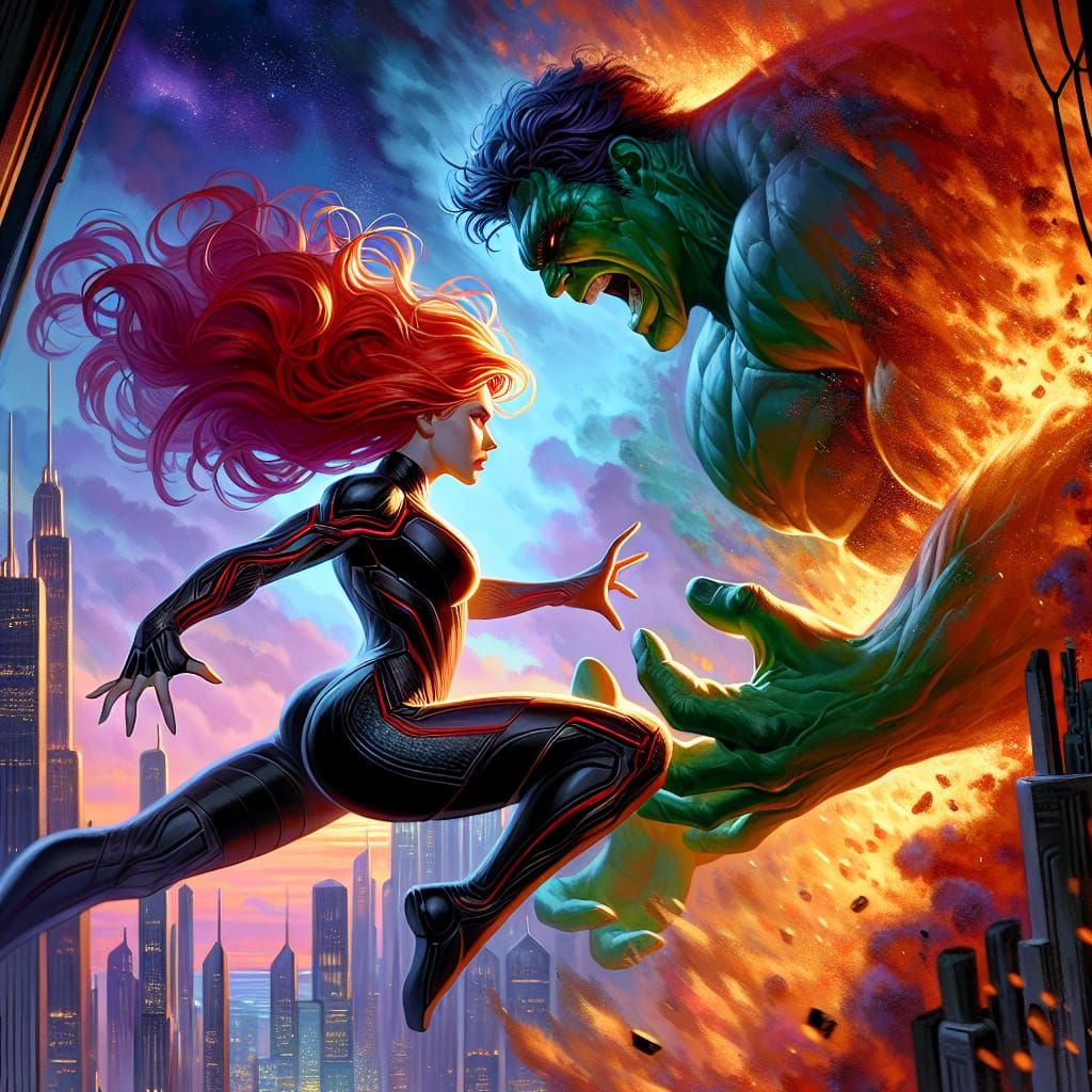 Widow vs Hulk.