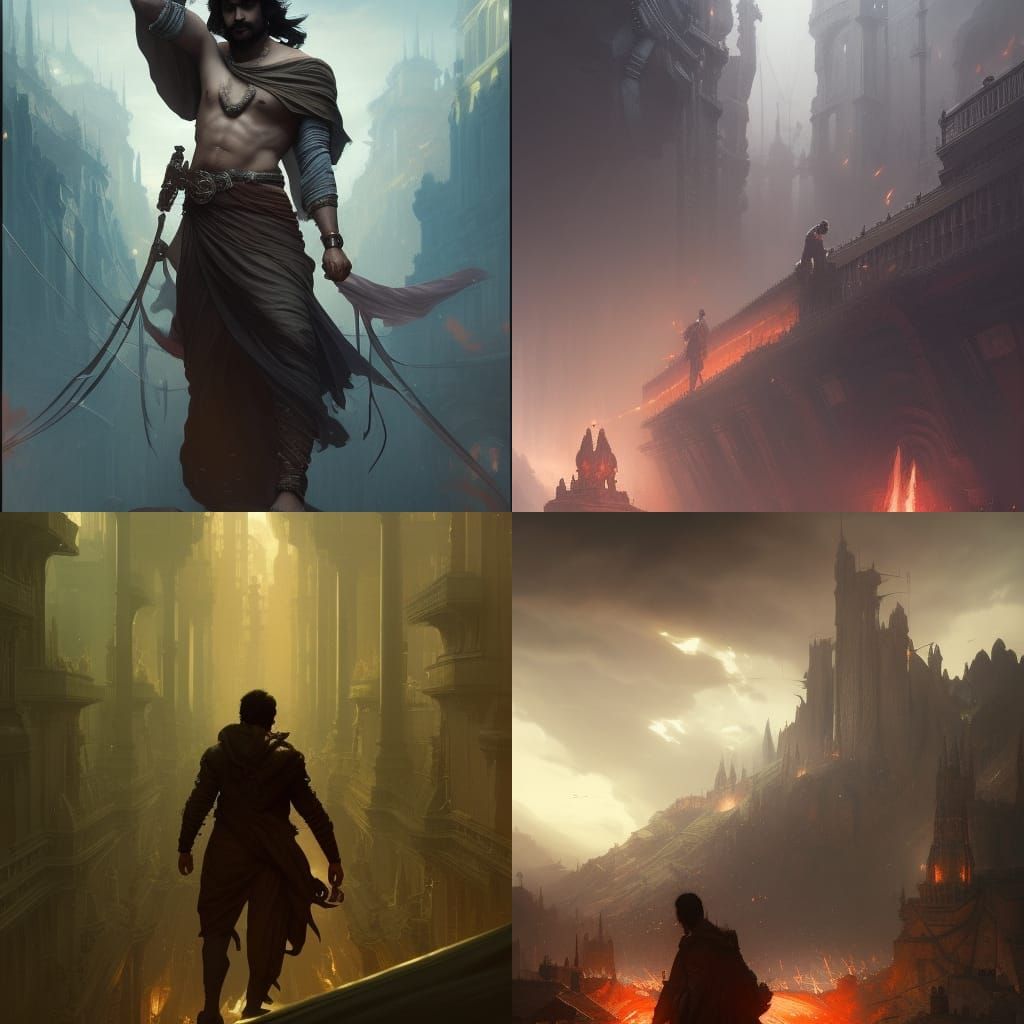 Prabhas in Dark Fantasy Style, 8k Resolution