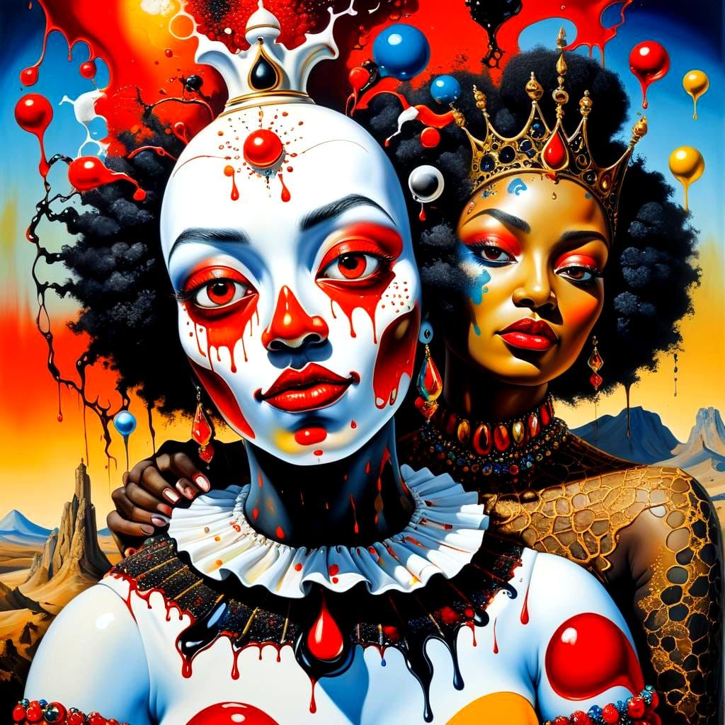 Humpty Dumpty visual image and a beautiful black model girlf...