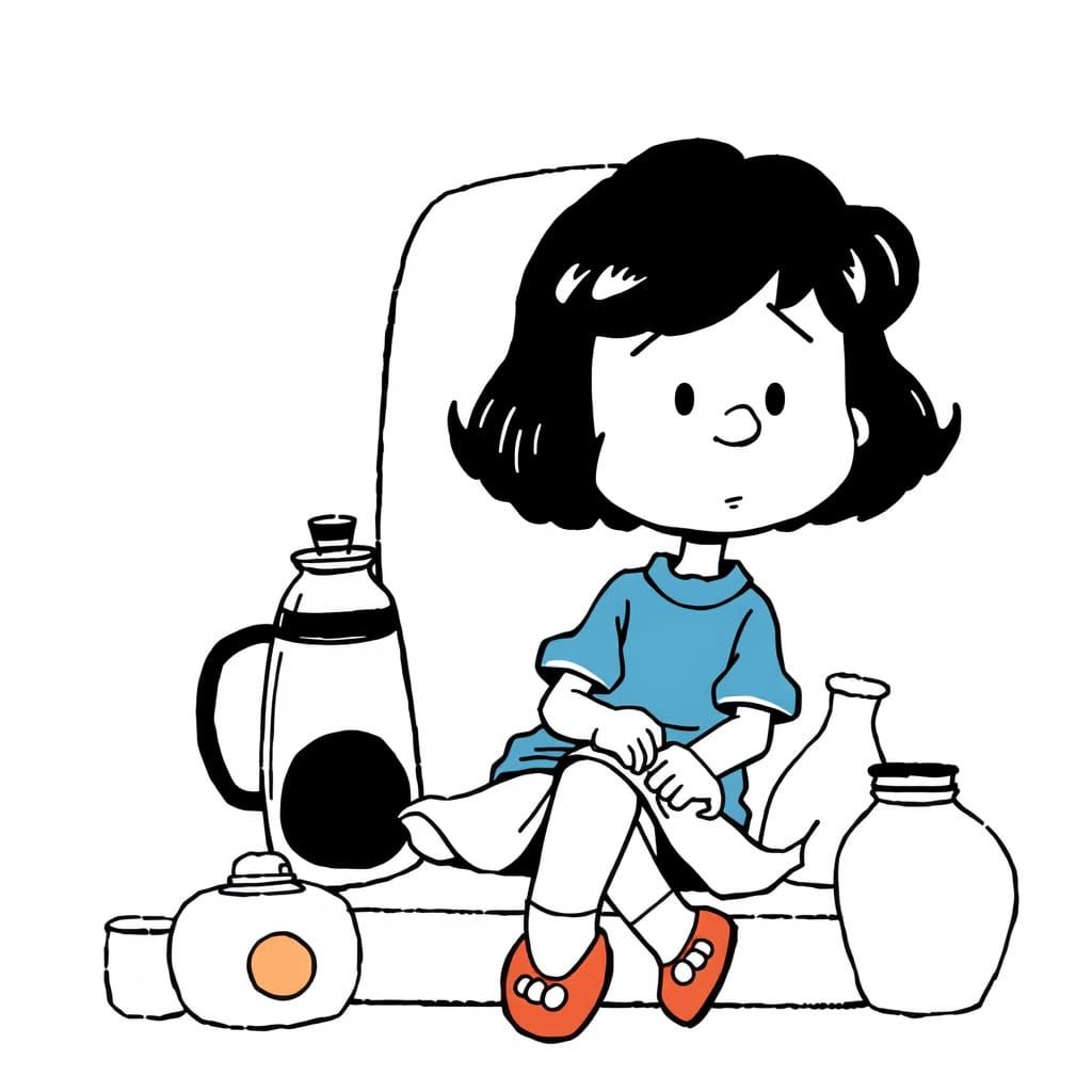 Mafalda, a Young Girl in Everyday Life, Drawn in a Quino-Ins...