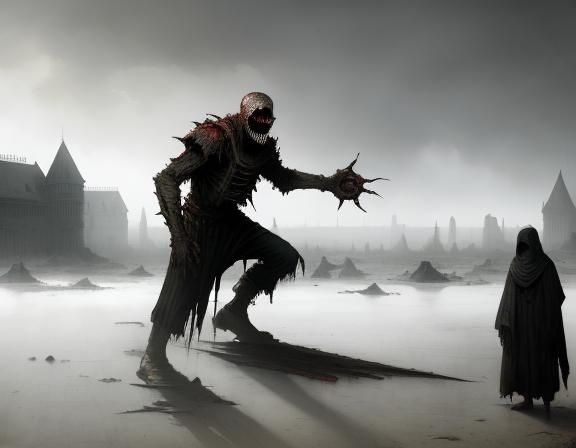 Horrific Scene in the Style of Engravings