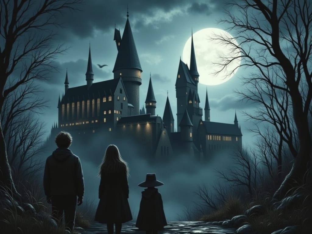 Hogwarts in the Style of Tim Burton