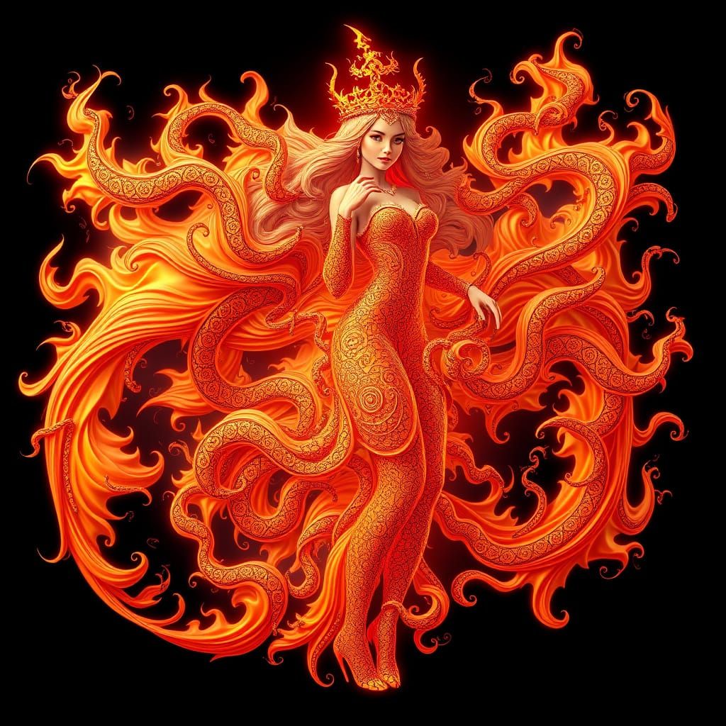 Cyberpunk Goddess of Flames