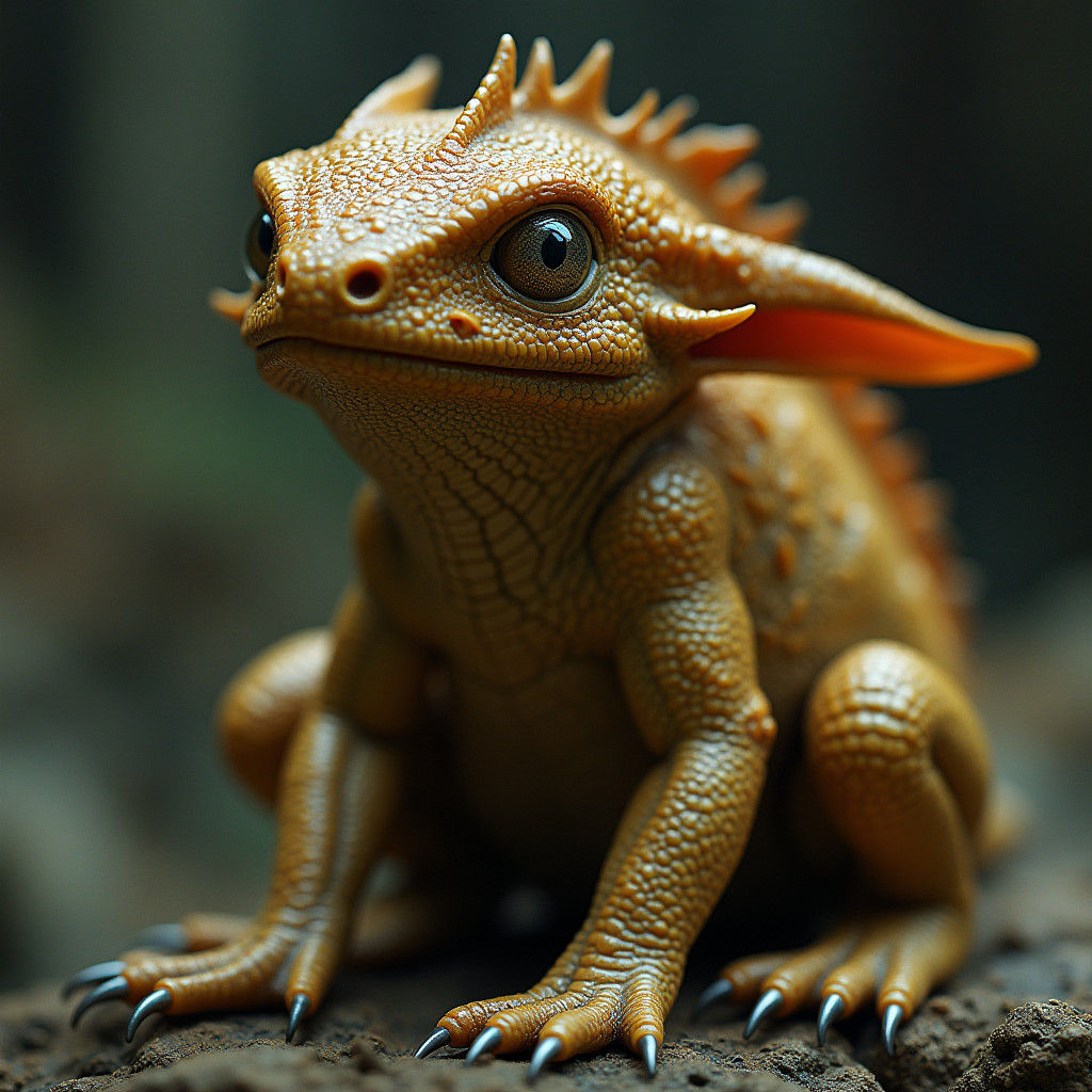 Mythical Reptilian Creature in Biomechanical Style