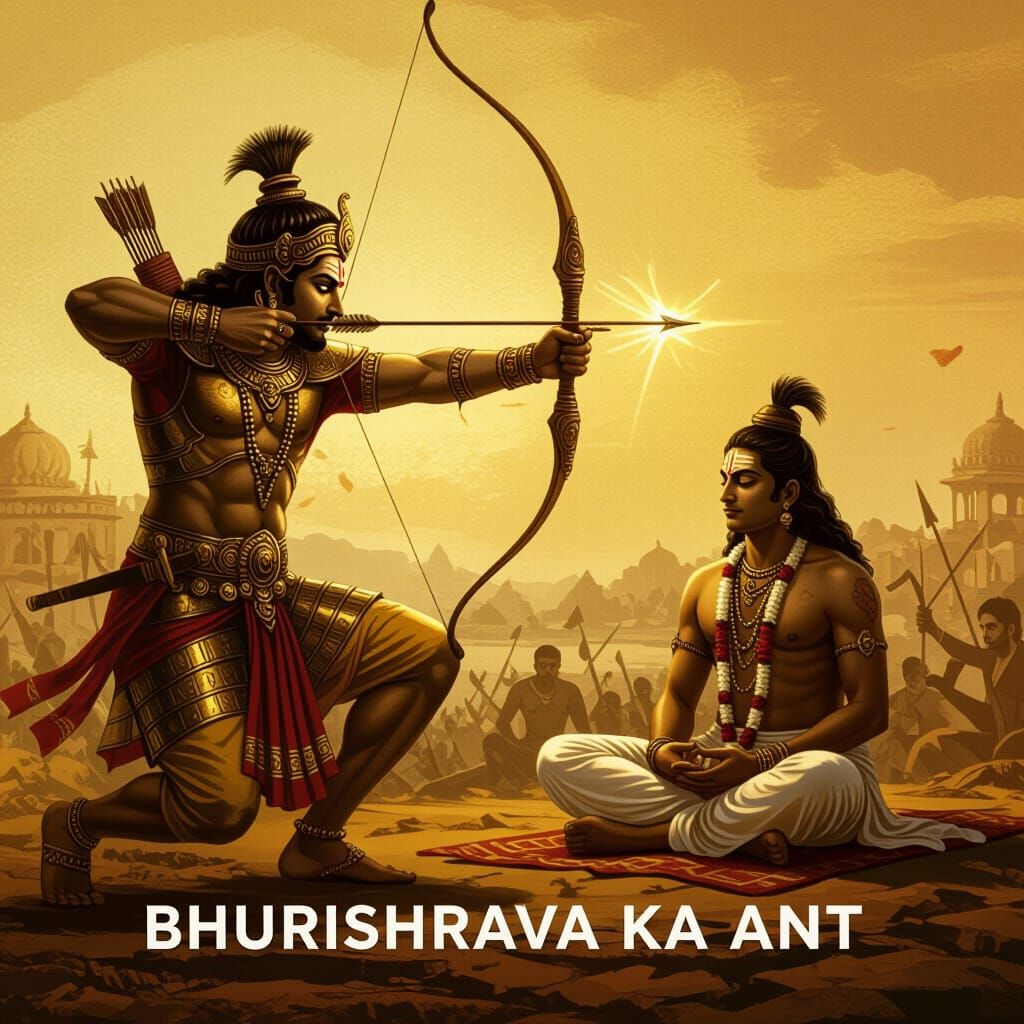 Arjuna's Arrow: An Emotional Scene in Raja Ravi Varma Style