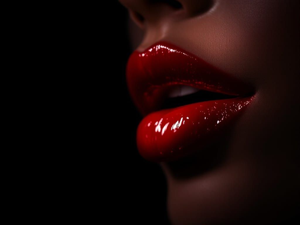 Hyperreal Lips in Black Void Studio: Flack and Amano Style