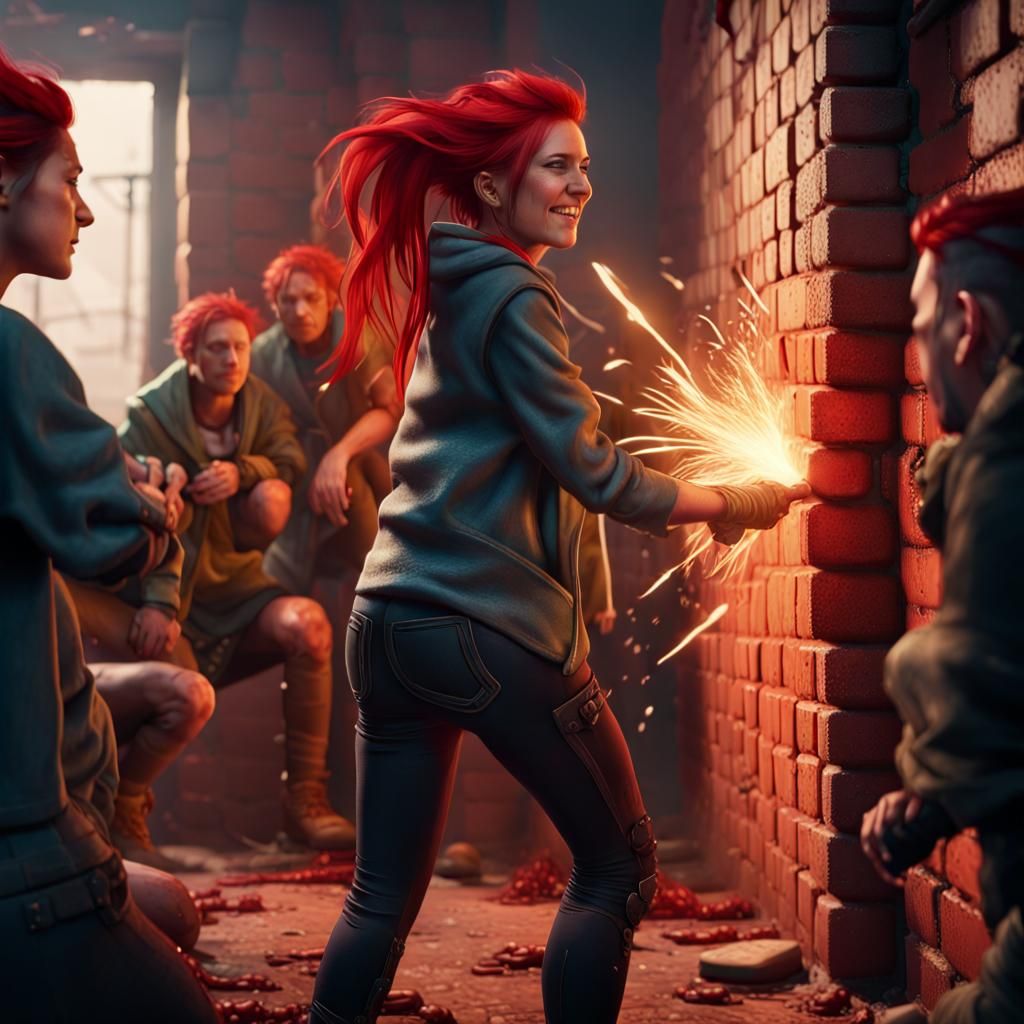 Woman Sets Dynamite: Detailed Matte Painting