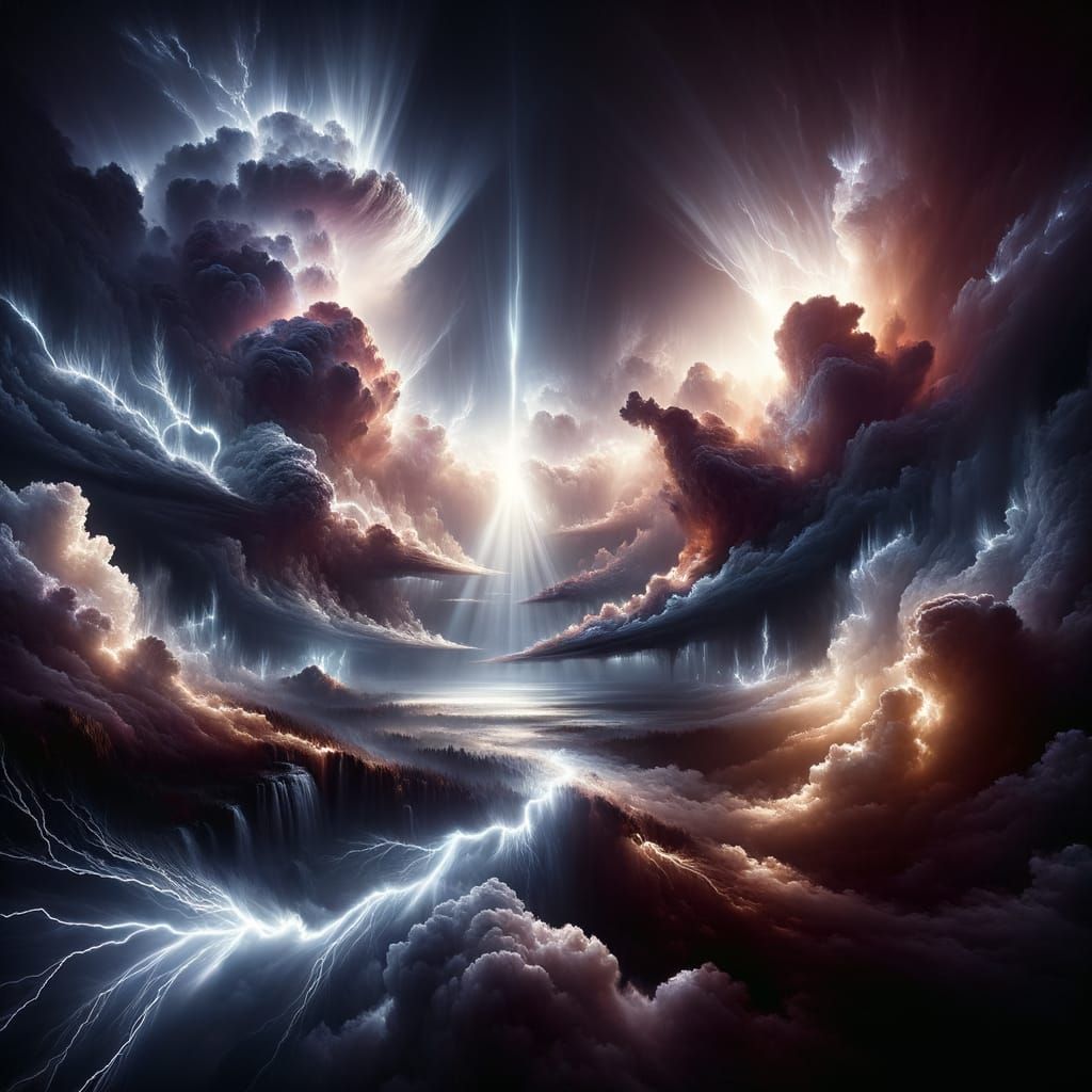 Volumetric Lighting Illuminates Ethereal Thunderstorm in Hyp...