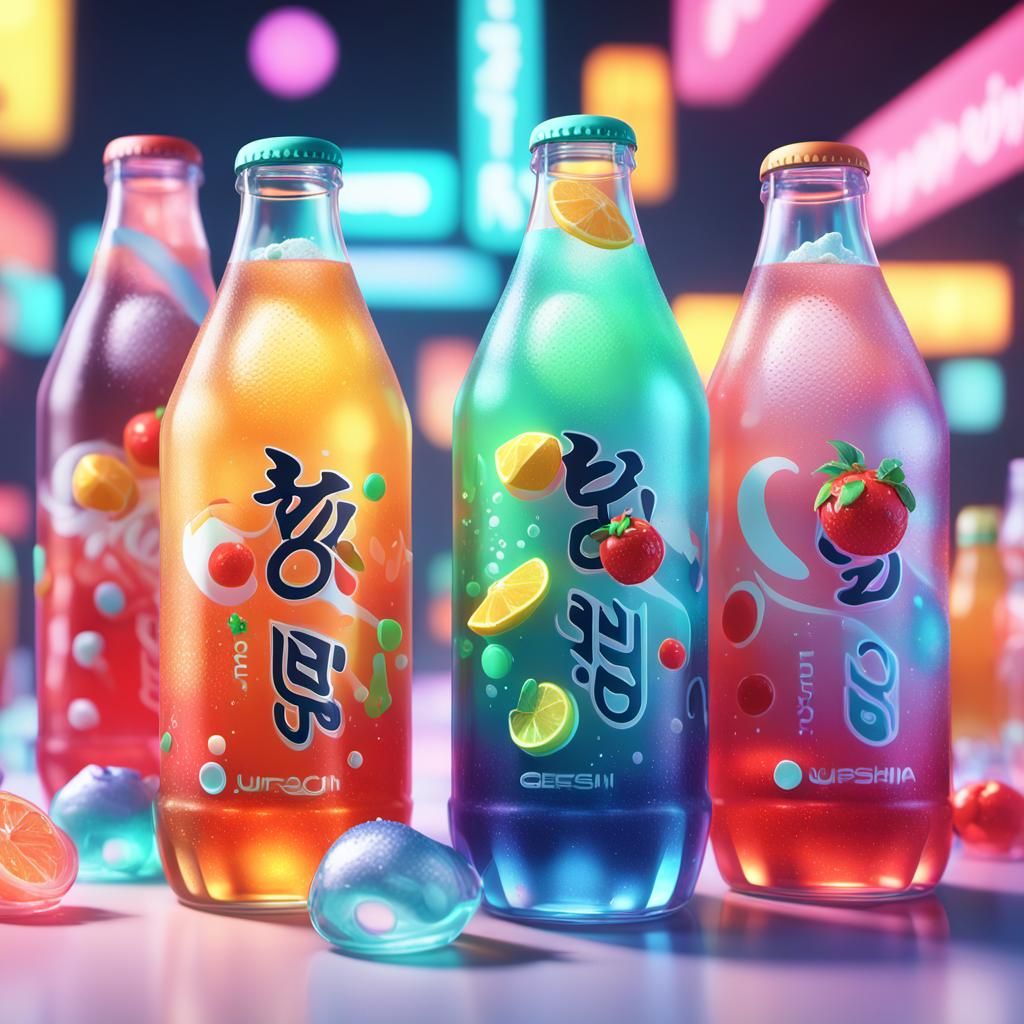 Colorful Soda Pop in Anime 3D Style