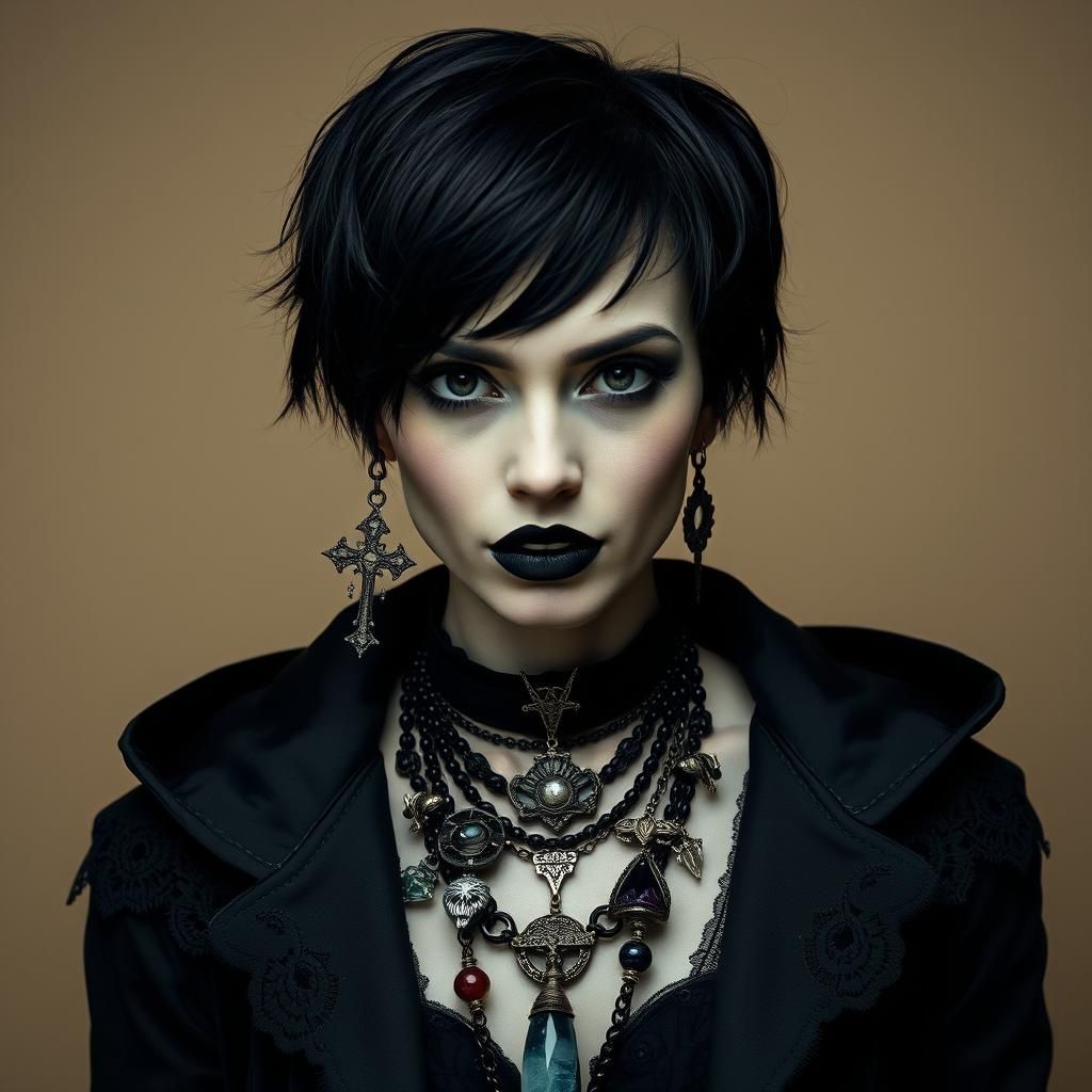 A beautiful goth woman