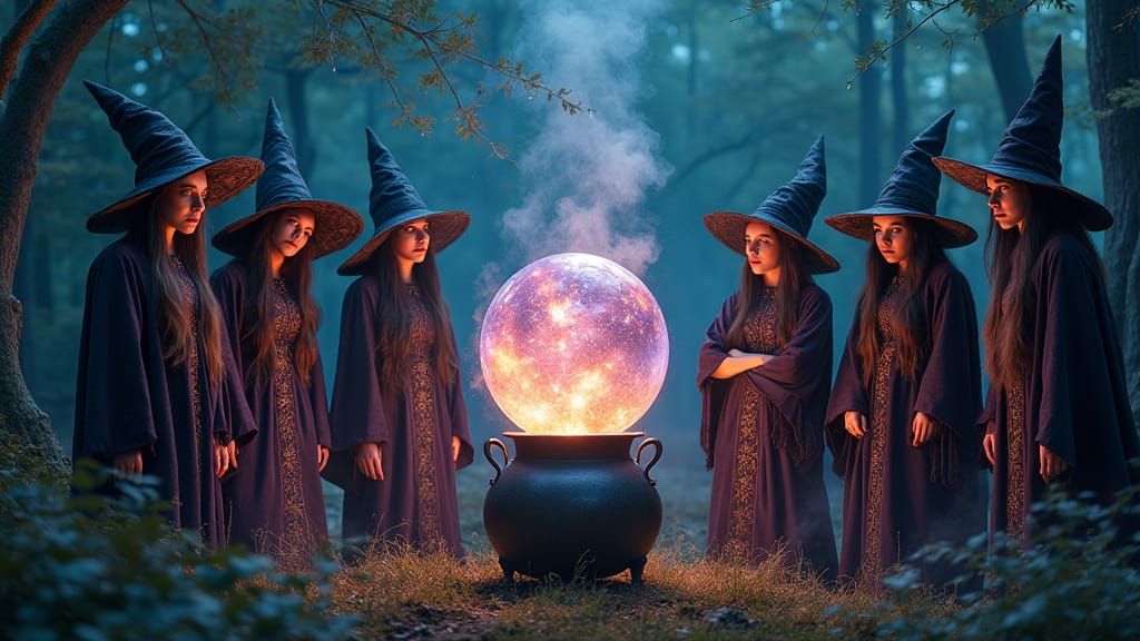 Witches Gazing into Cosmic Crystal Ball