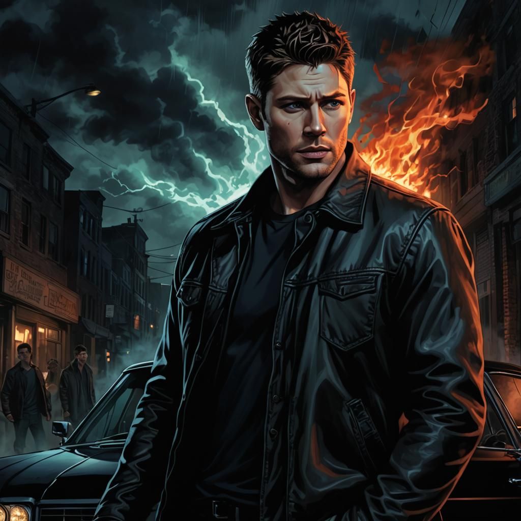 Dean Winchester in Comic Book Art Style