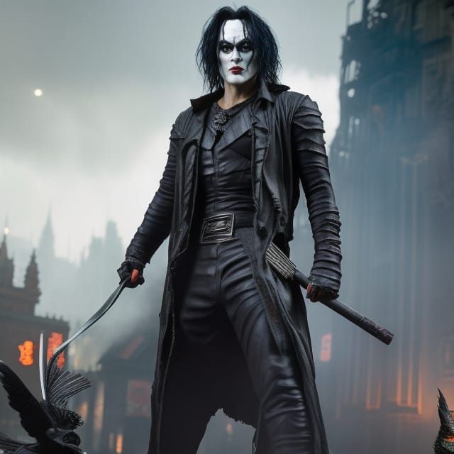The Crow: Hyperdetailed Dark Fantasy Portrait
