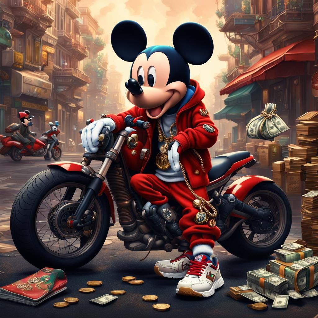Mickey and Minnie Mouse in Hip Hop Fashion