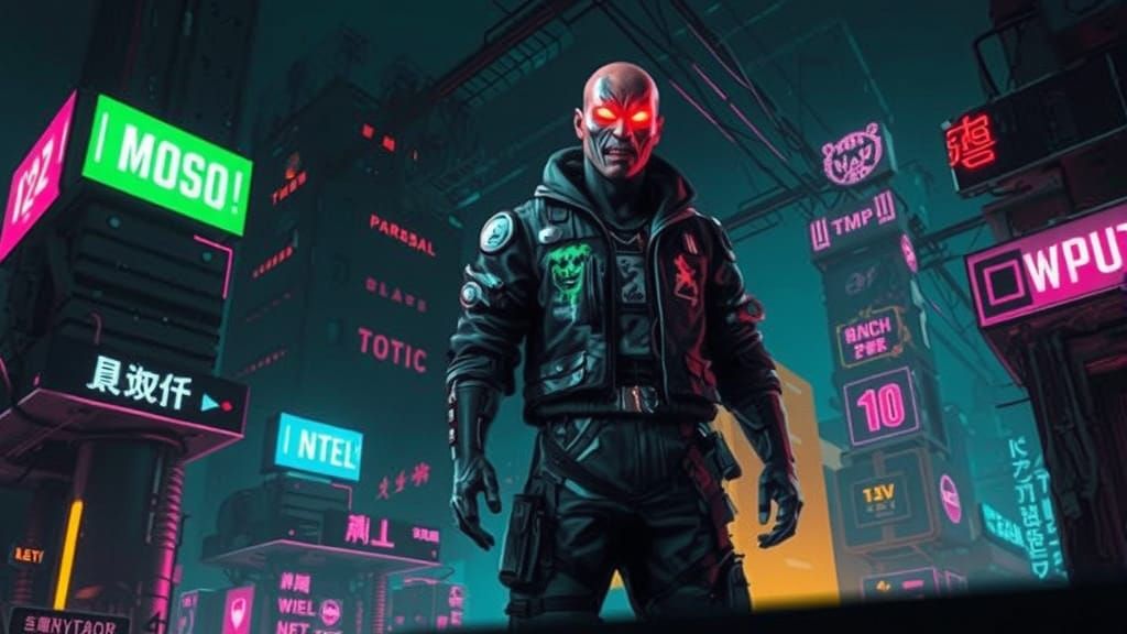 Cyberpunk Apocalypse in Neon Comic Style