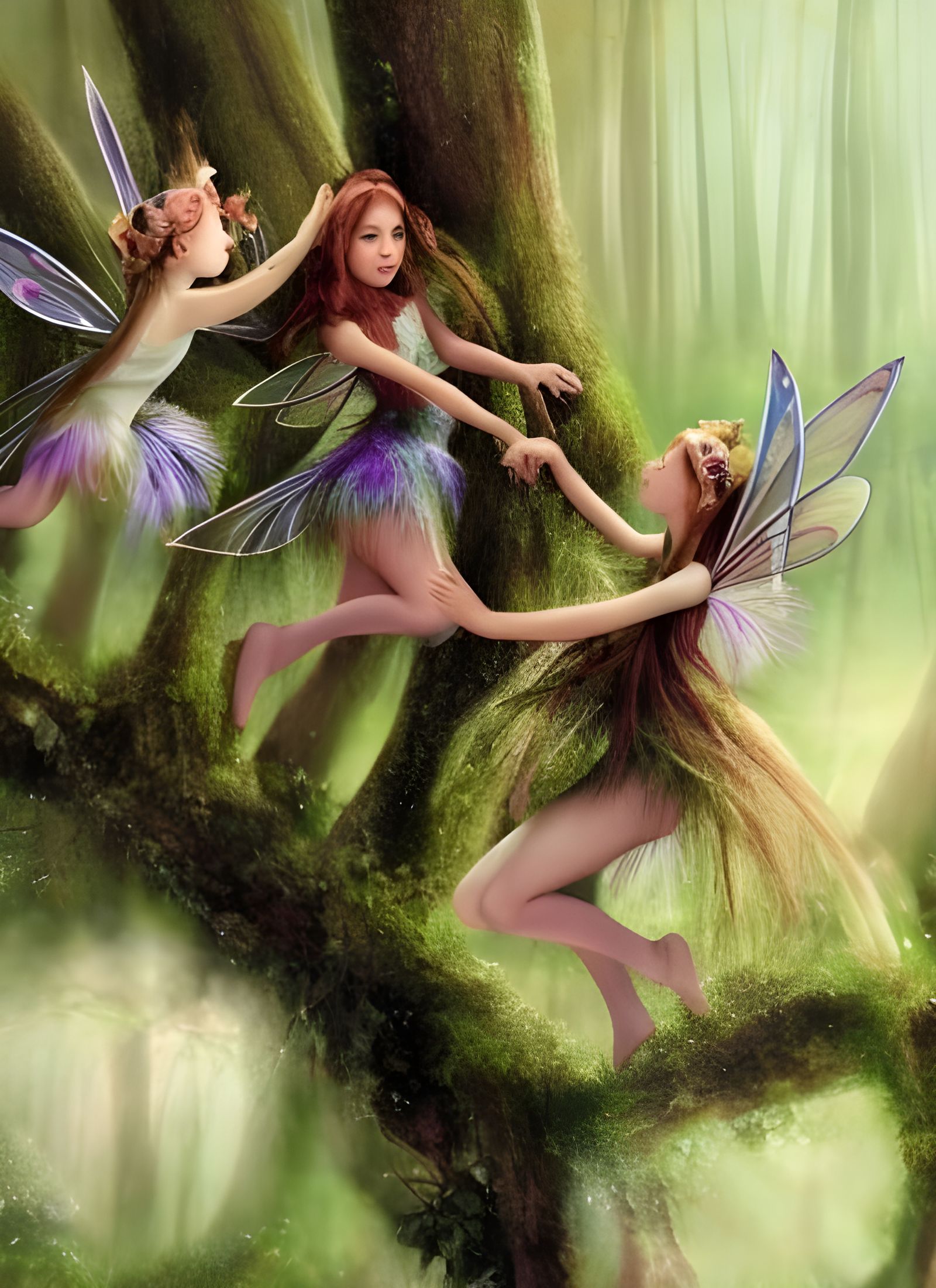 Fairies Dancing in a Mystical Forest