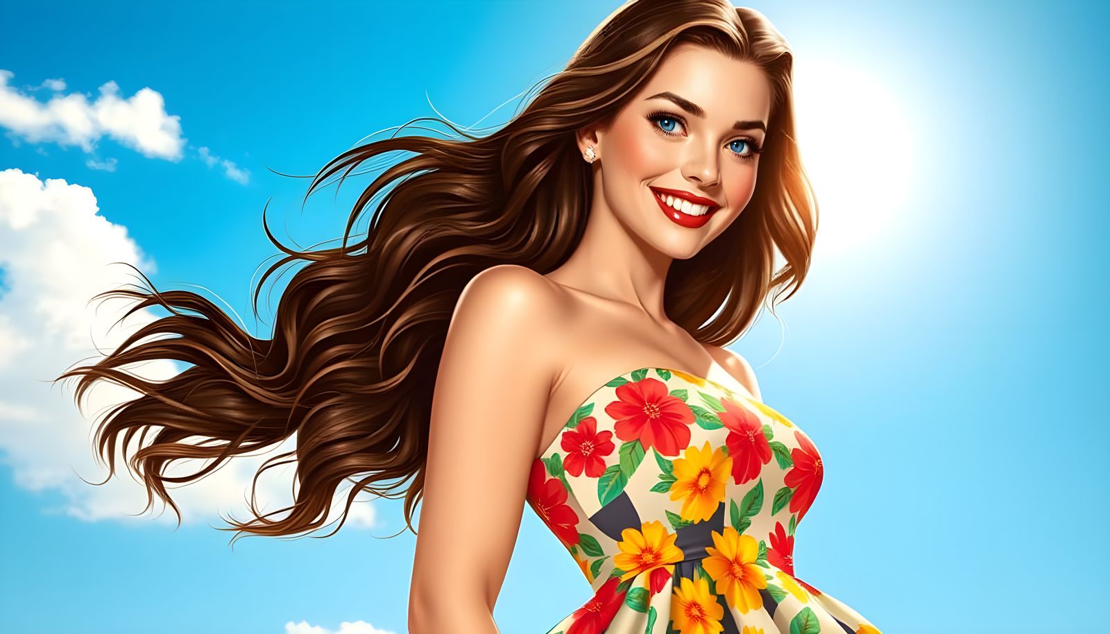 Australian Beauty in Classic 1950s Pin-Up Poster