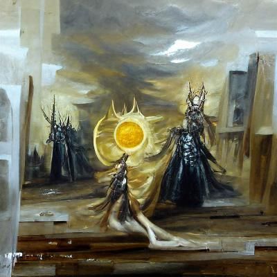 Dark Sun Gwyndolin Oil Painting Concept Art