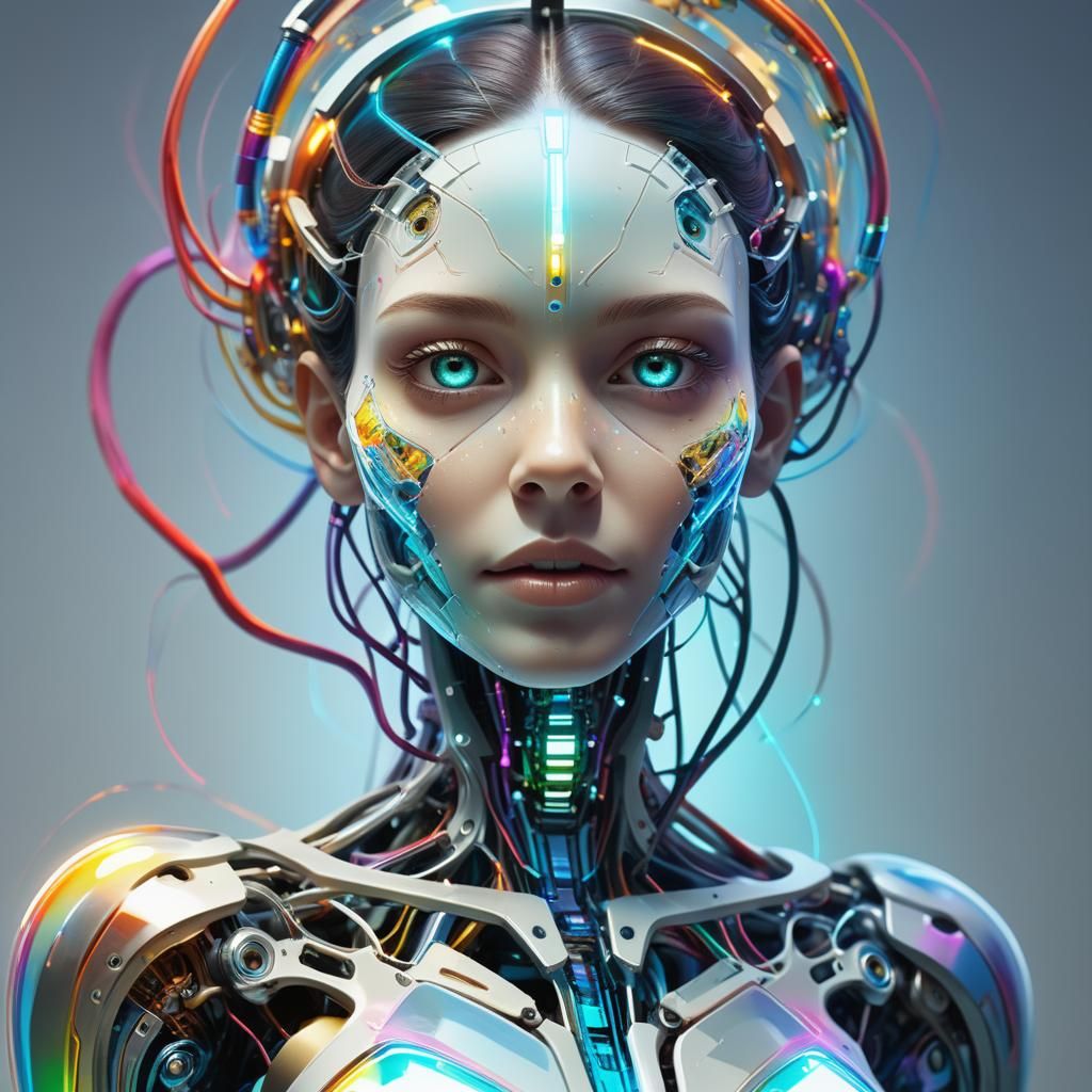 Holographic Android Portrait in Cinematic Style