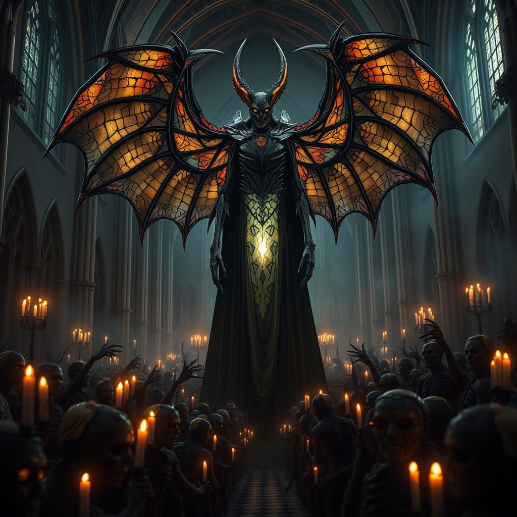 Gothic Vampire Lord in Stained Glass and Decay